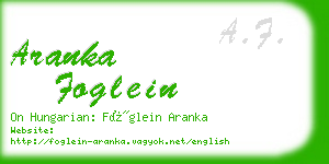 aranka foglein business card